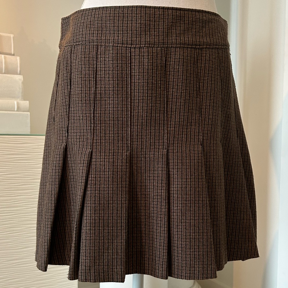 Abercrombie & Fitch Tweed Brown A-Line Mini Skirt - M - Picture 4 of 14